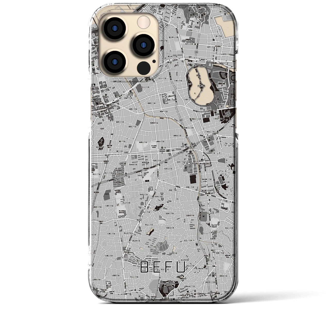 【別府(福岡県)】地図柄iPhoneケース(クリアタイプ)