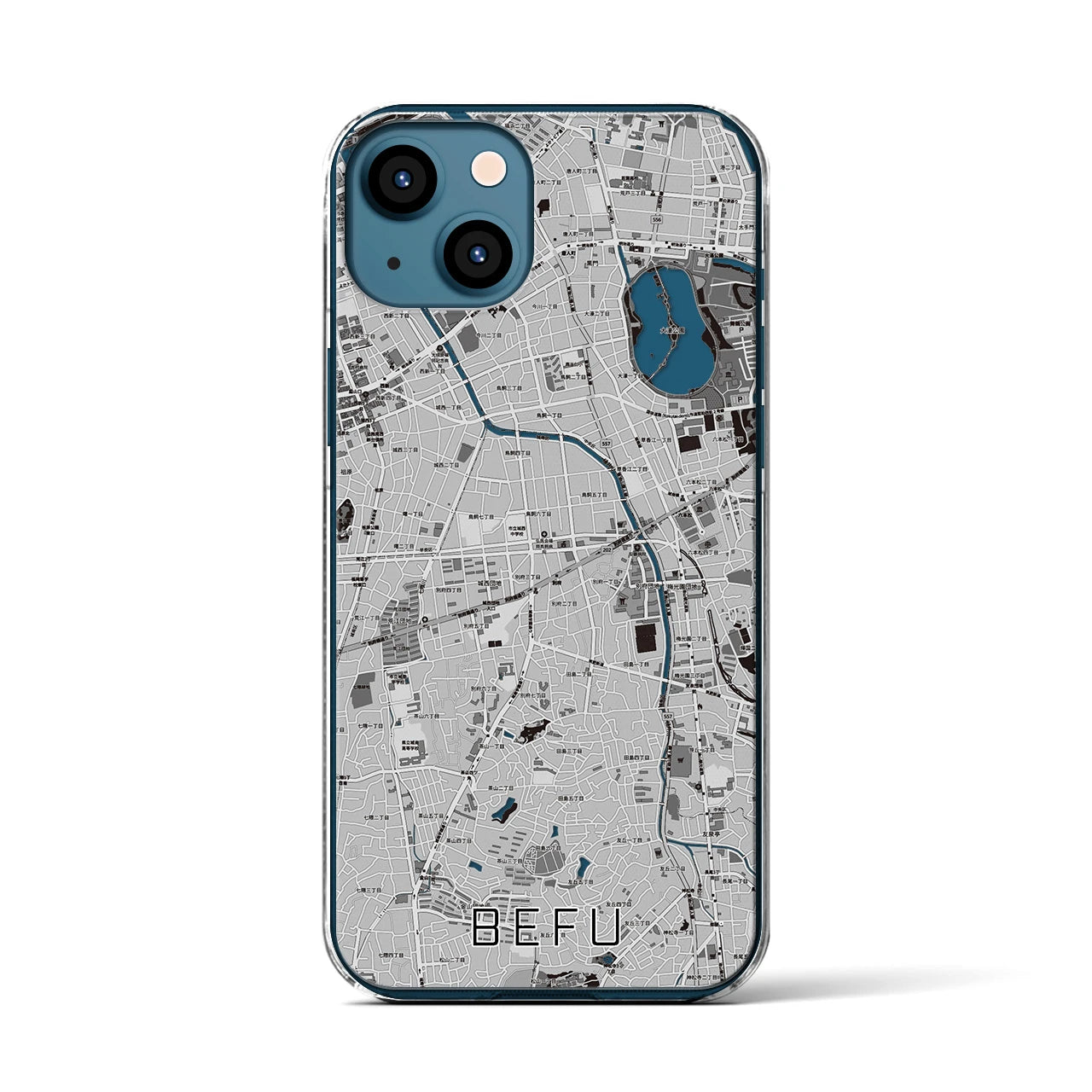 【別府(福岡県)】地図柄iPhoneケース(クリアタイプ)