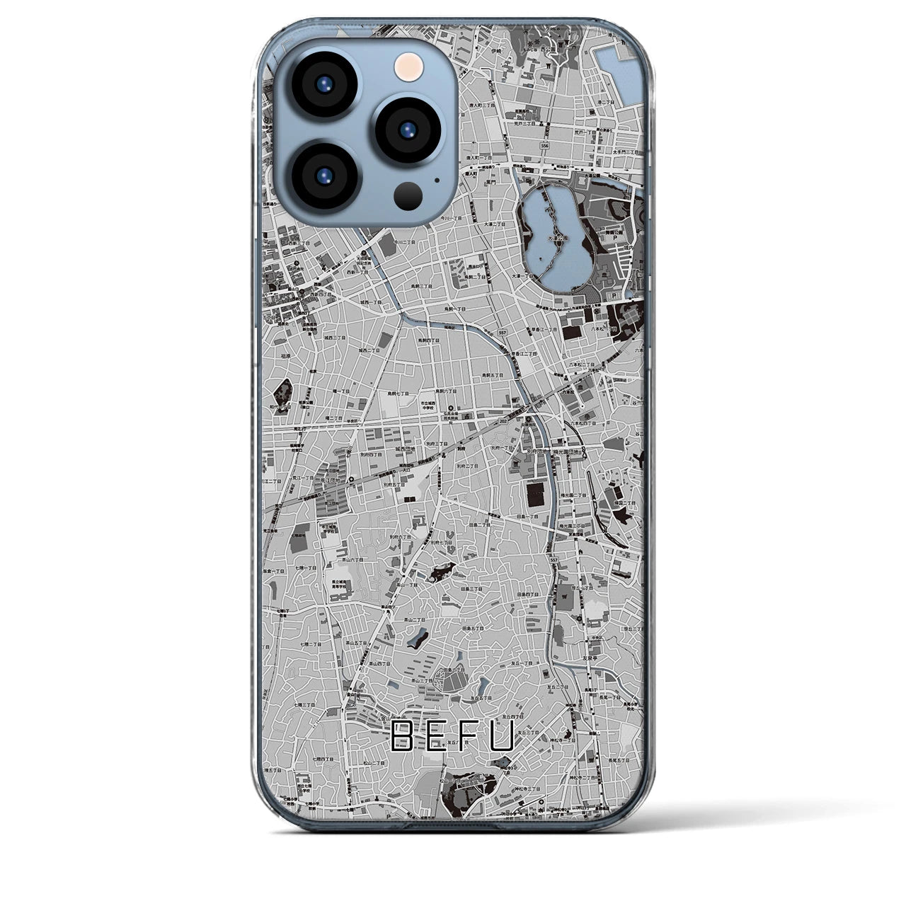 【別府(福岡県)】地図柄iPhoneケース(クリアタイプ)