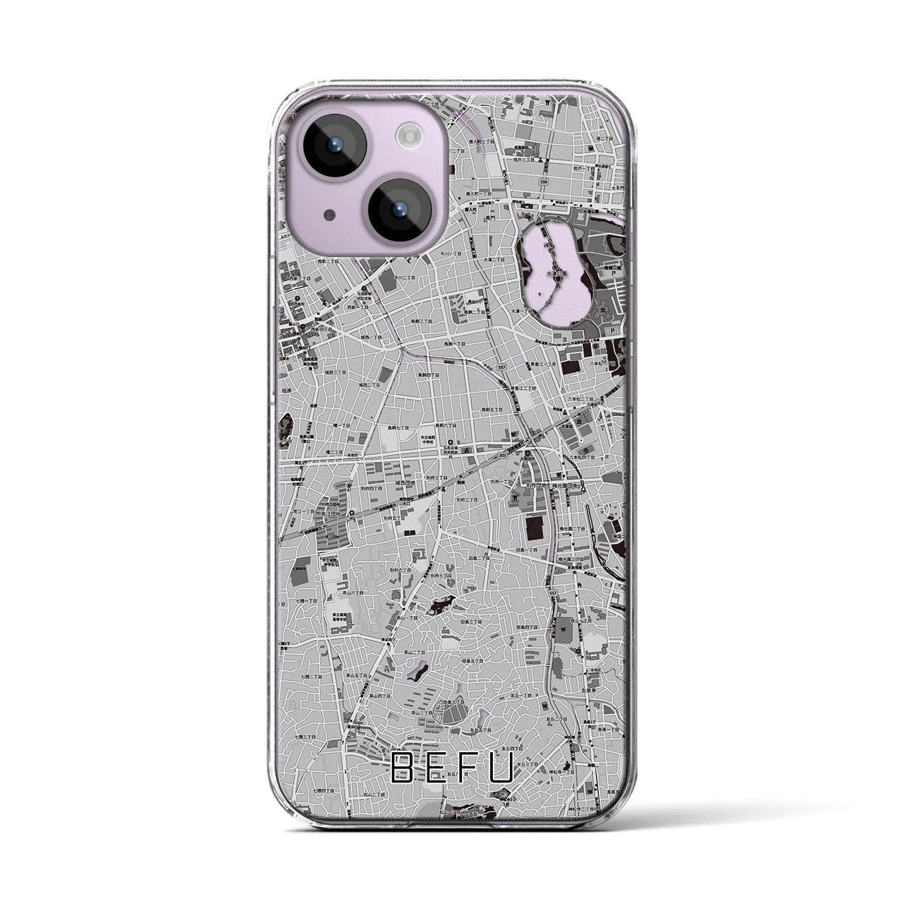 【別府(福岡県)】地図柄iPhoneケース(クリアタイプ)