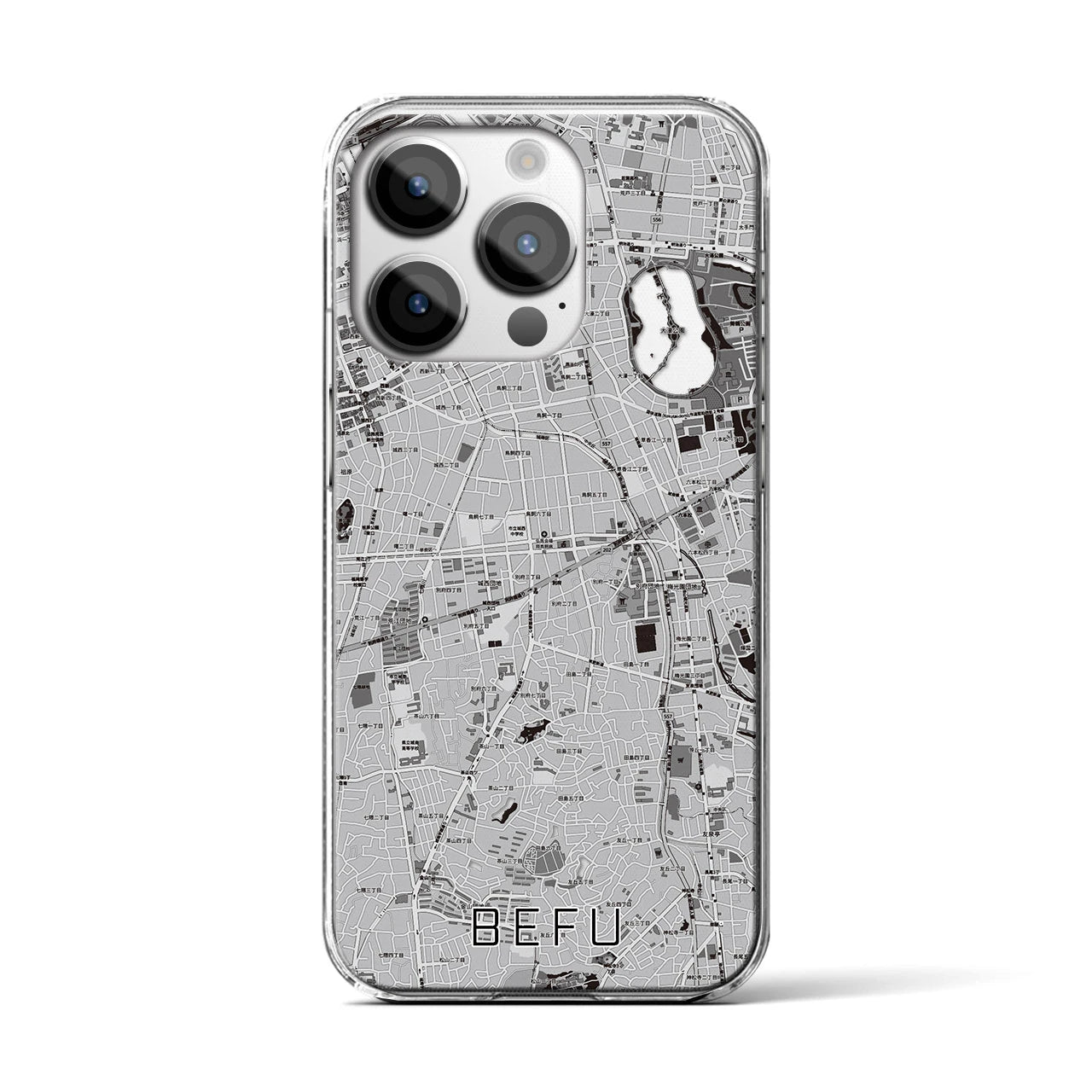 【別府(福岡県)】地図柄iPhoneケース(クリアタイプ)
