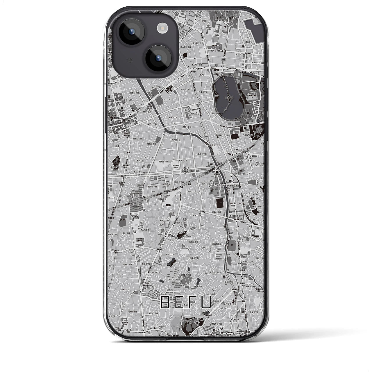 【別府(福岡県)】地図柄iPhoneケース(クリアタイプ)