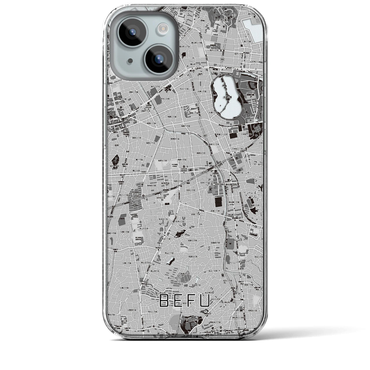 【別府(福岡県)】地図柄iPhoneケース(クリアタイプ)