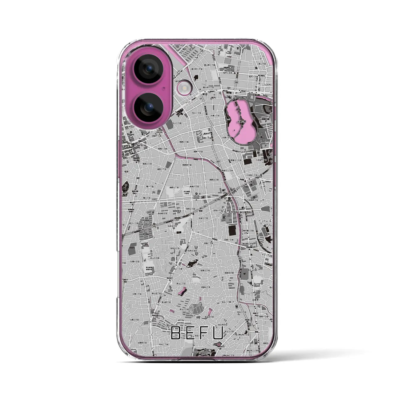 【別府(福岡県)】地図柄iPhoneケース(クリアタイプ)