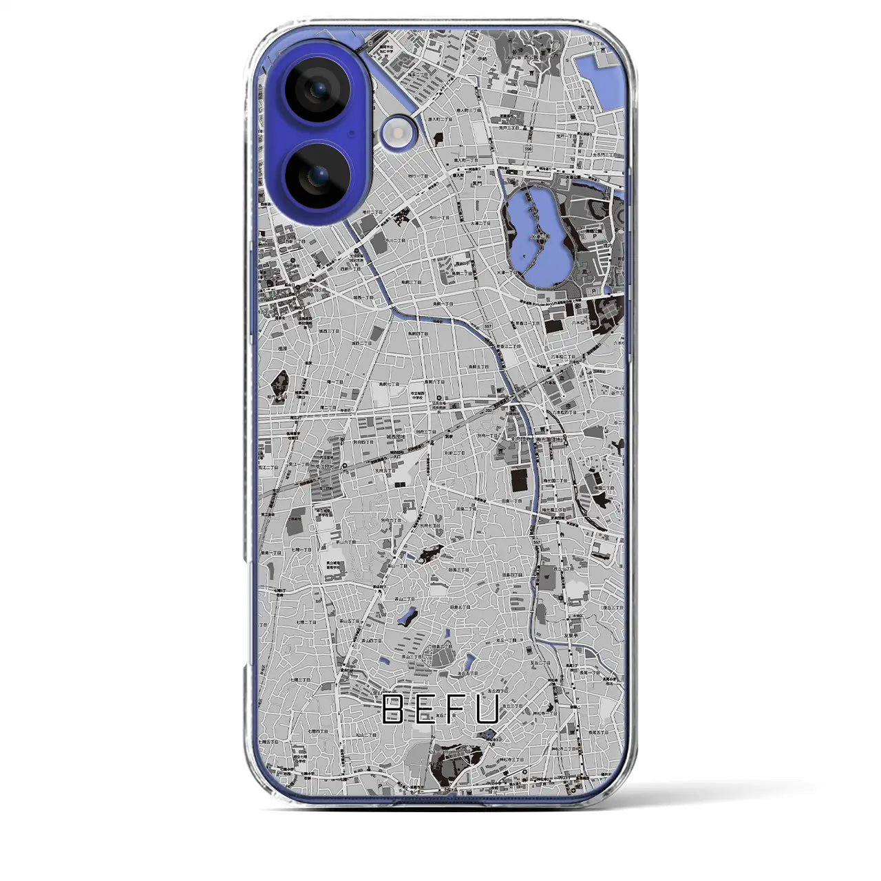 【別府(福岡県)】地図柄iPhoneケース(クリアタイプ)