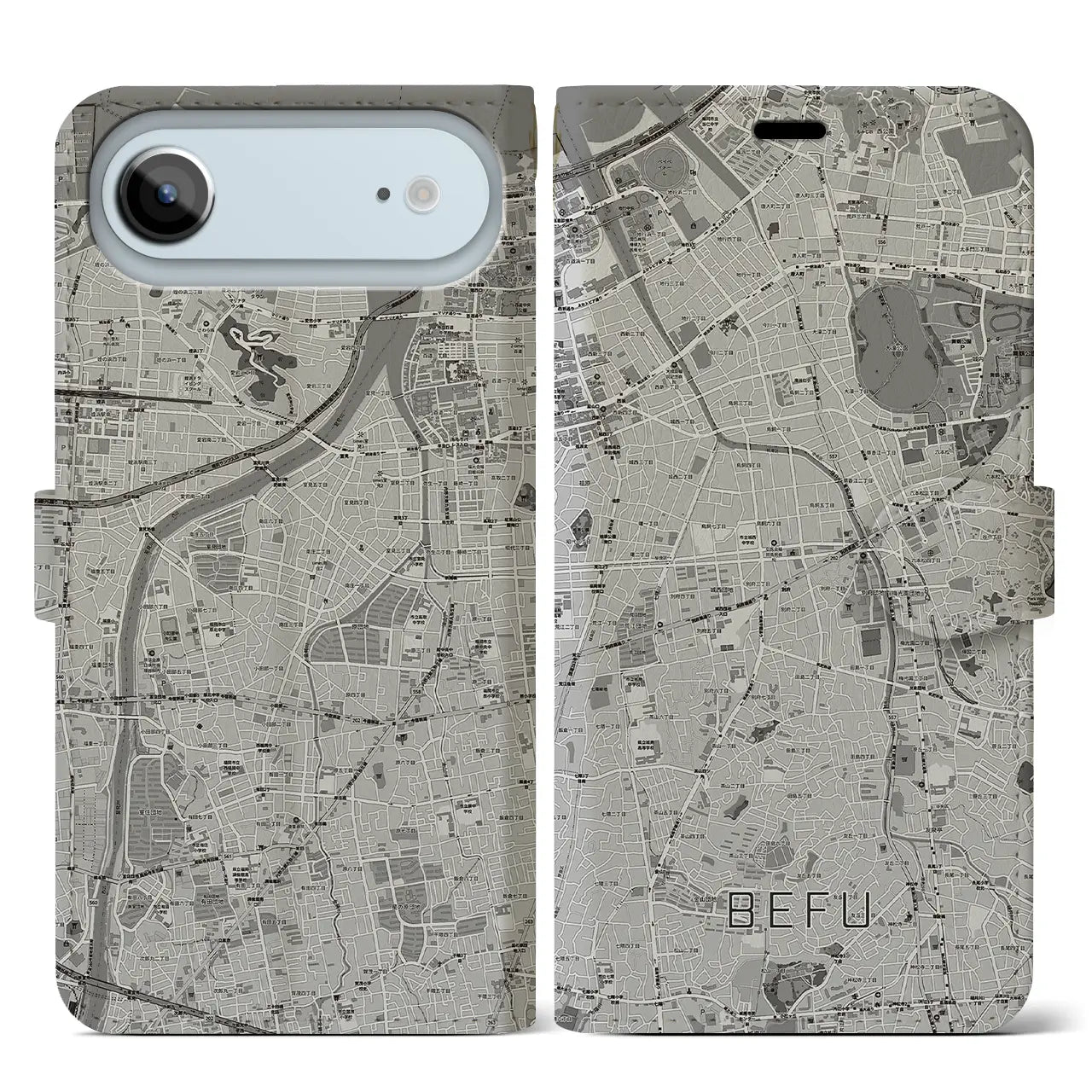 【別府(福岡県)】地図柄iPhoneケース(手帳タイプ)