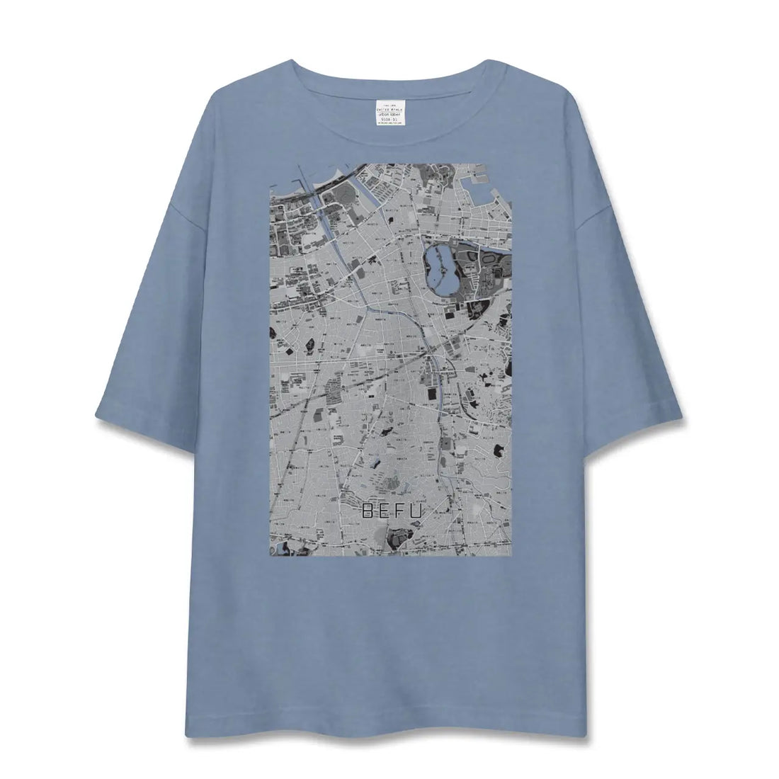 【別府(福岡県)(福岡県)】地図柄ビッグシルエットTシャツ
