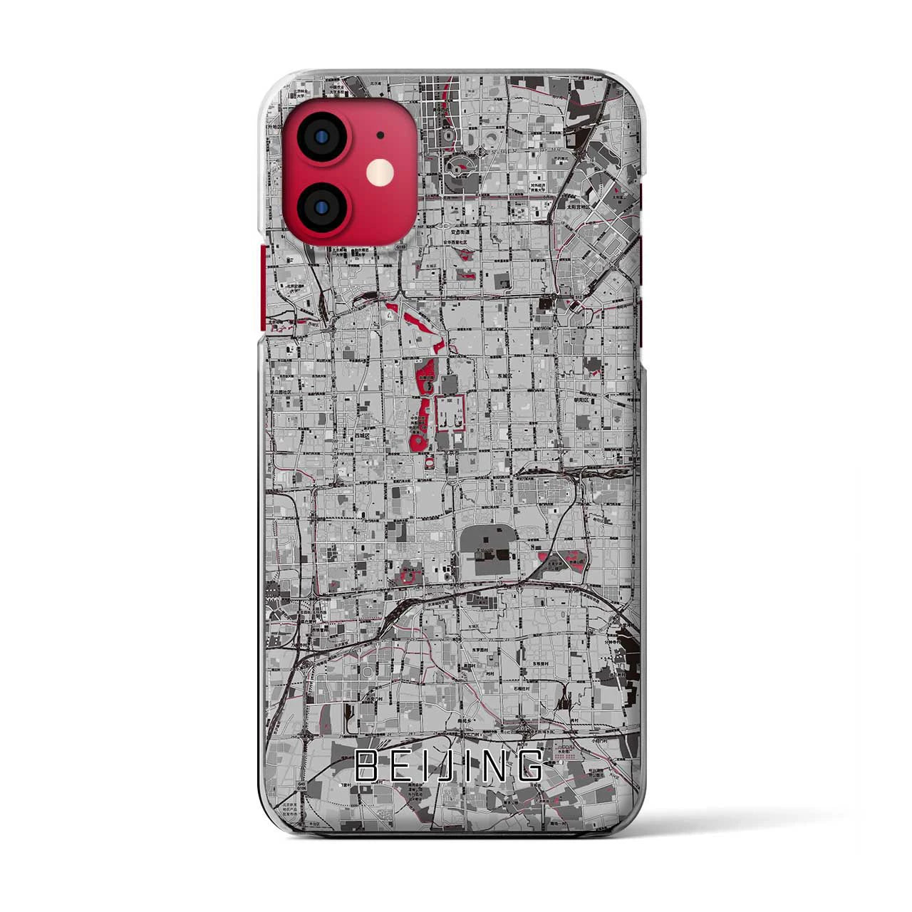【北京(中華人民共和国)】地図柄iPhoneケース(クリアタイプ)モノトーン・iPhone 11 用
