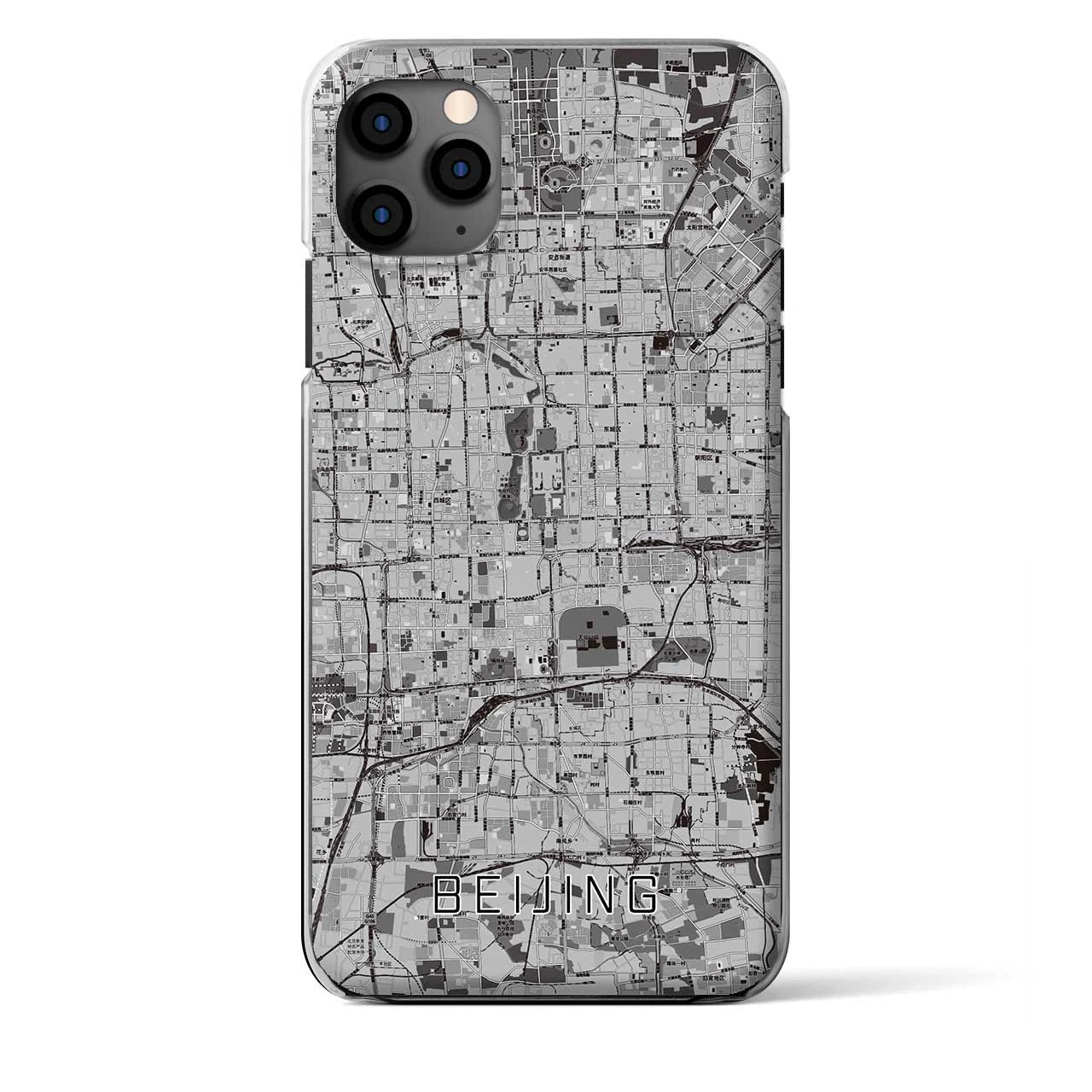 【北京(中華人民共和国)】地図柄iPhoneケース(クリアタイプ)モノトーン・iPhone 11 Pro Max 用