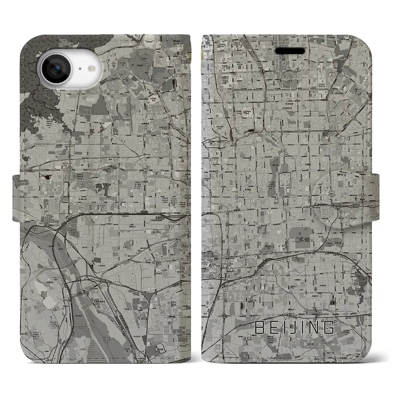 【北京(中華人民共和国)】地図柄iPhoneケース(手帳タイプ)