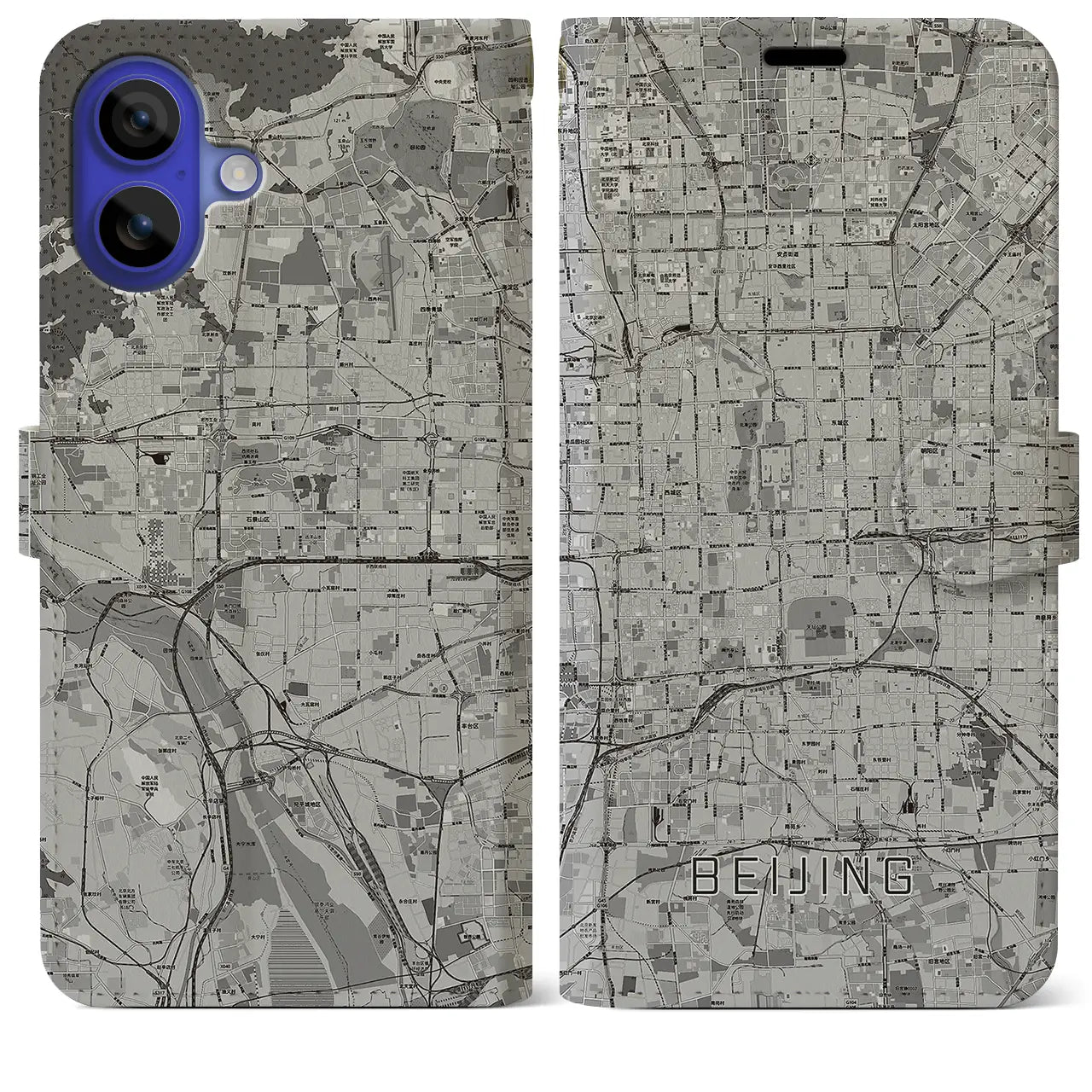 【北京(中華人民共和国)】地図柄iPhoneケース(手帳タイプ)