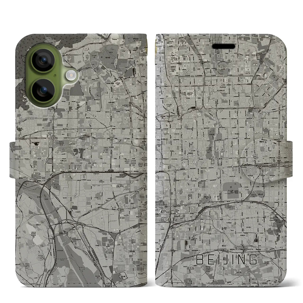 【北京(中華人民共和国)】地図柄iPhoneケース(手帳タイプ)