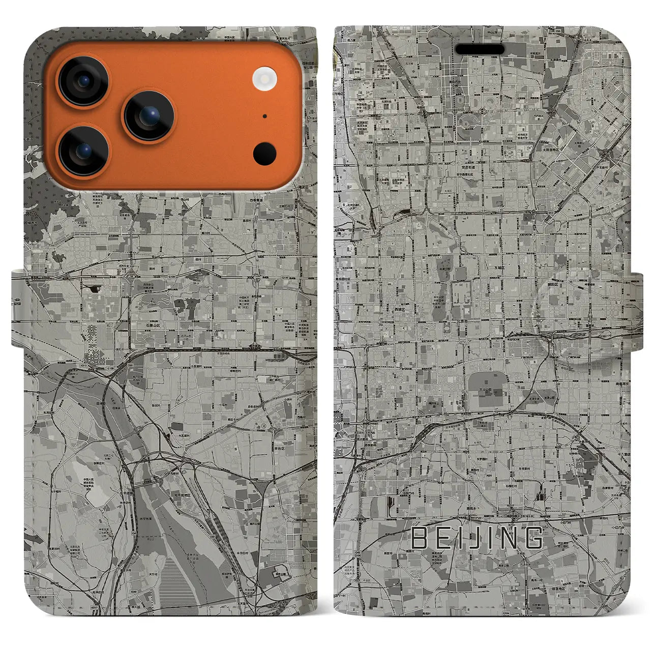 【北京(中華人民共和国)】地図柄iPhoneケース(手帳タイプ)