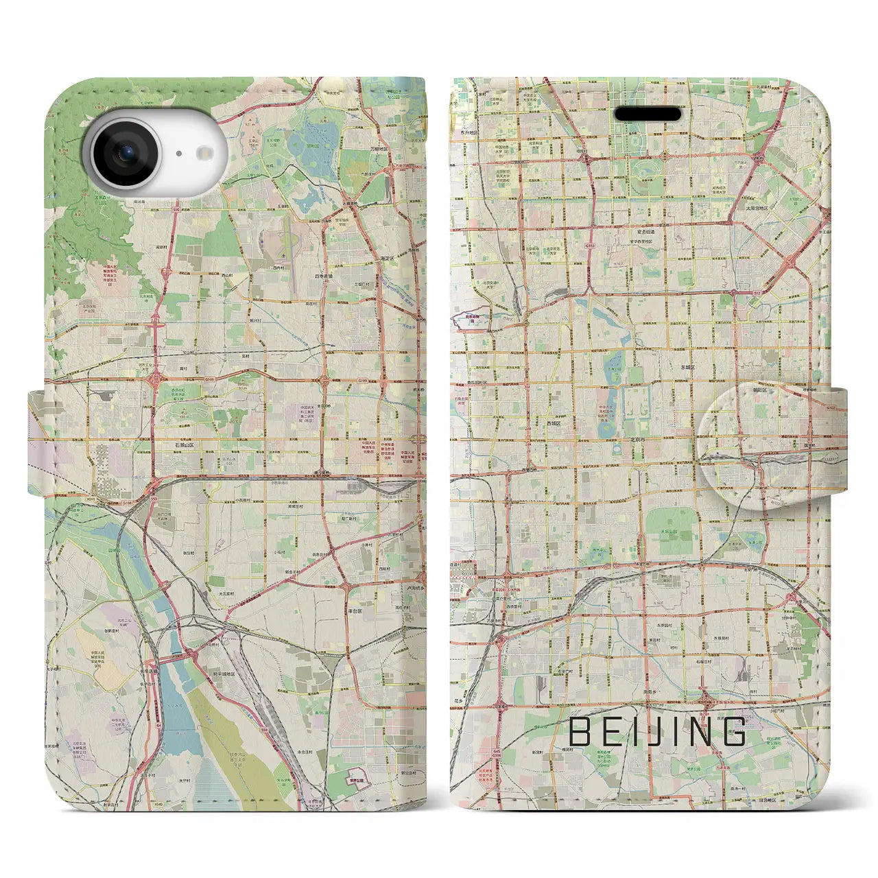 【北京(中華人民共和国)】地図柄iPhoneケース(手帳タイプ)
