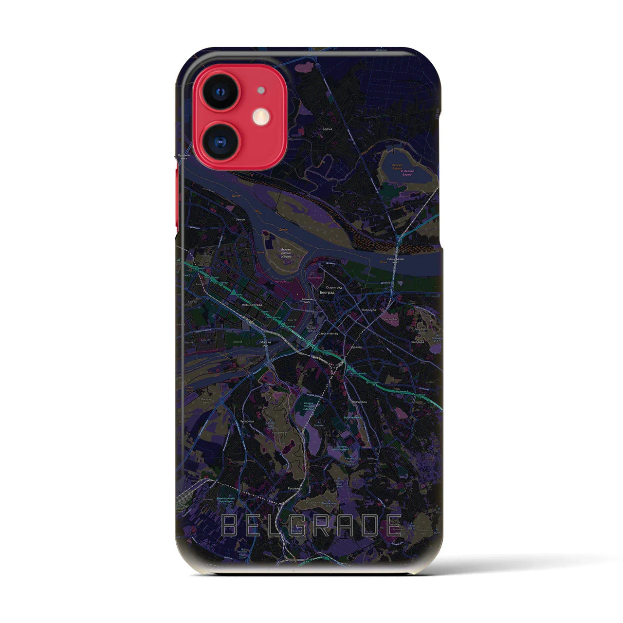【ベオグラード(セルビア)】地図柄iPhoneケース(バックカバータイプ)