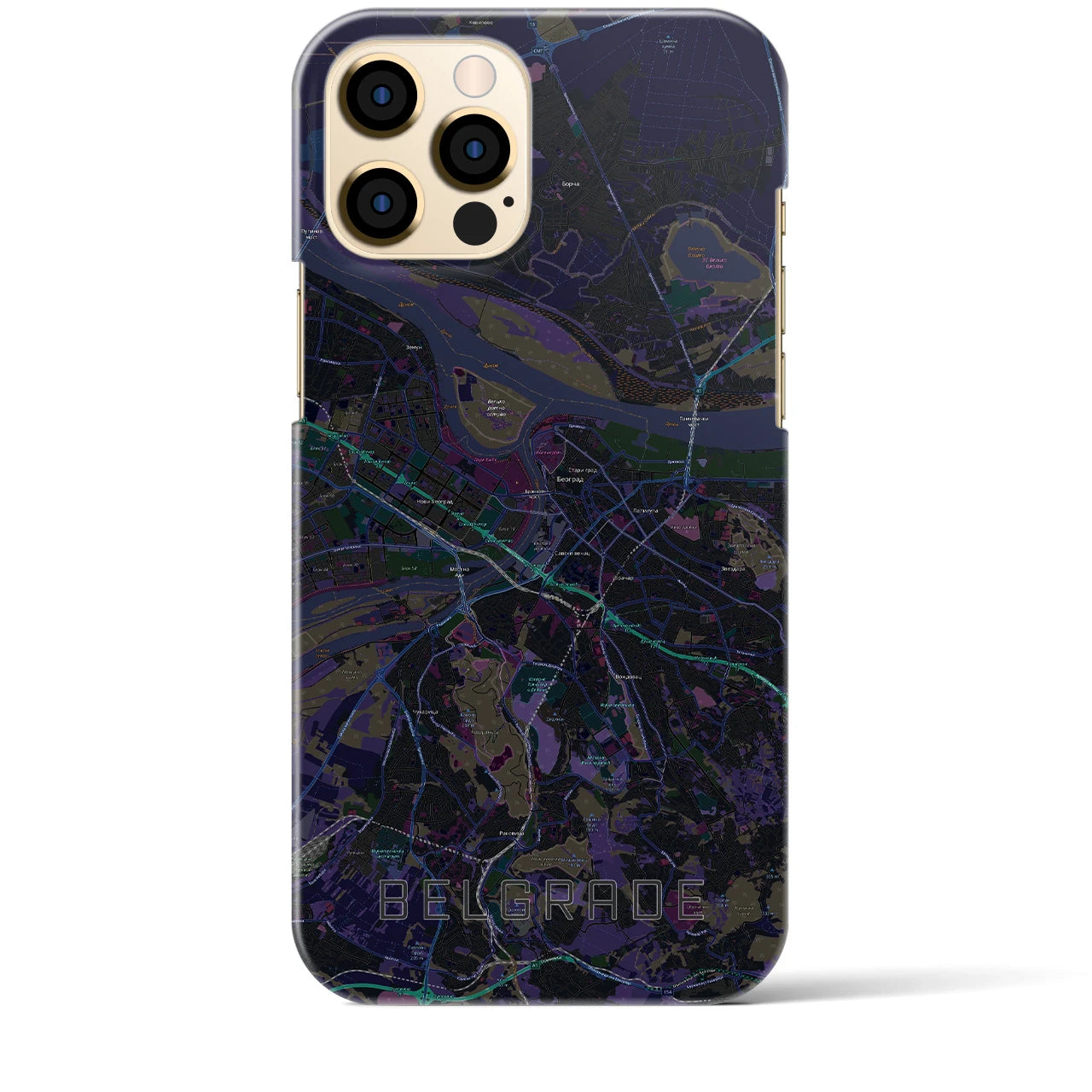 【ベオグラード(セルビア)】地図柄iPhoneケース(バックカバータイプ)