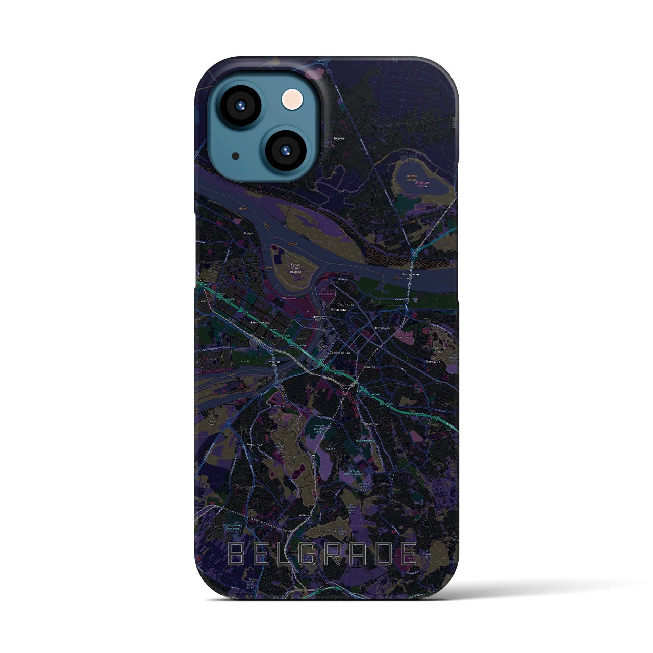 【ベオグラード(セルビア)】地図柄iPhoneケース(バックカバータイプ)