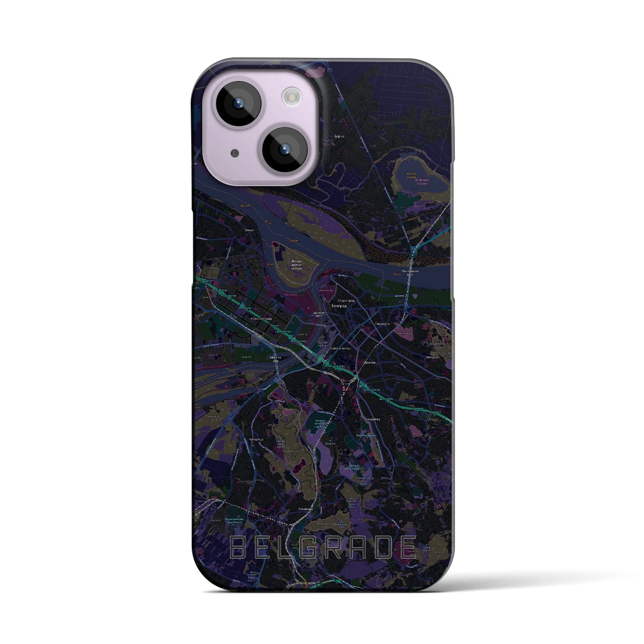 【ベオグラード(セルビア)】地図柄iPhoneケース(バックカバータイプ)