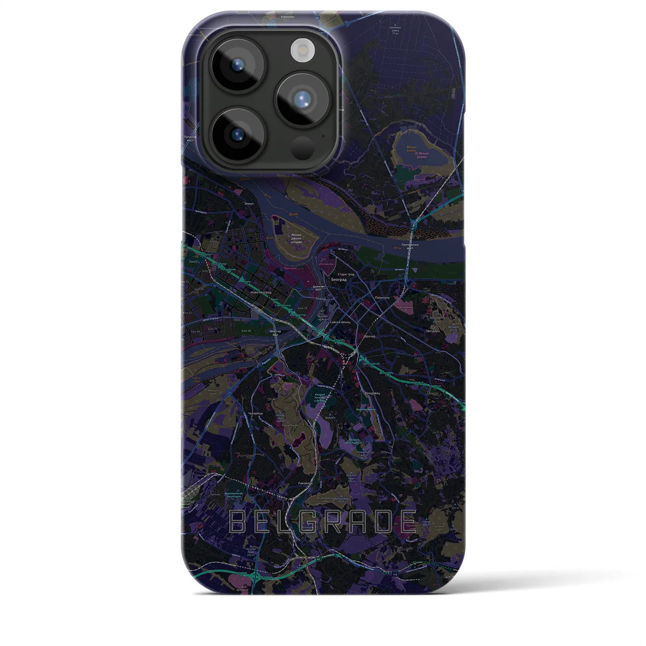 【ベオグラード(セルビア)】地図柄iPhoneケース(バックカバータイプ)