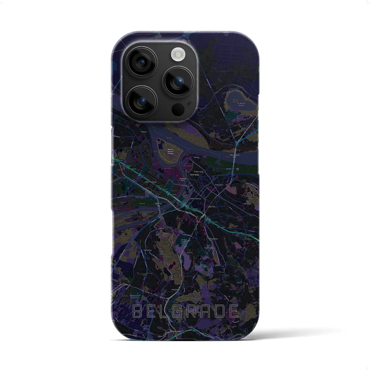 【ベオグラード(セルビア)】地図柄iPhoneケース(バックカバータイプ)