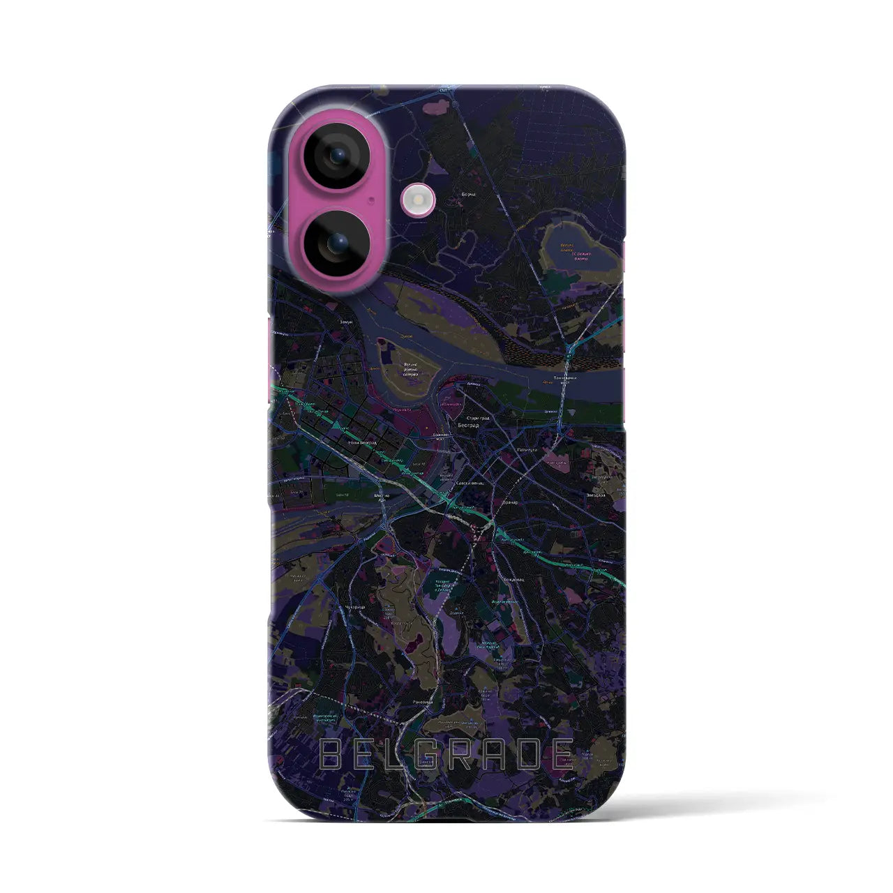 【ベオグラード(セルビア)】地図柄iPhoneケース(バックカバータイプ)