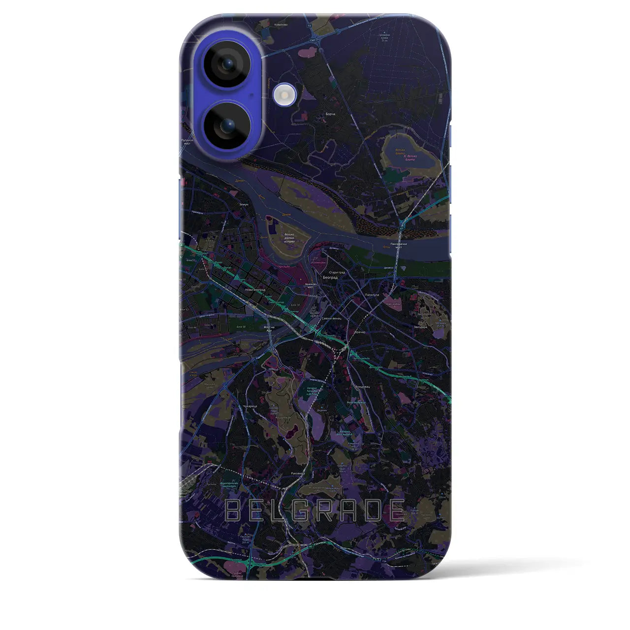 【ベオグラード(セルビア)】地図柄iPhoneケース(バックカバータイプ)