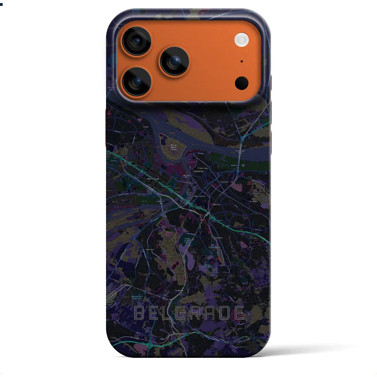 【ベオグラード(セルビア)】地図柄iPhoneケース(バックカバータイプ)