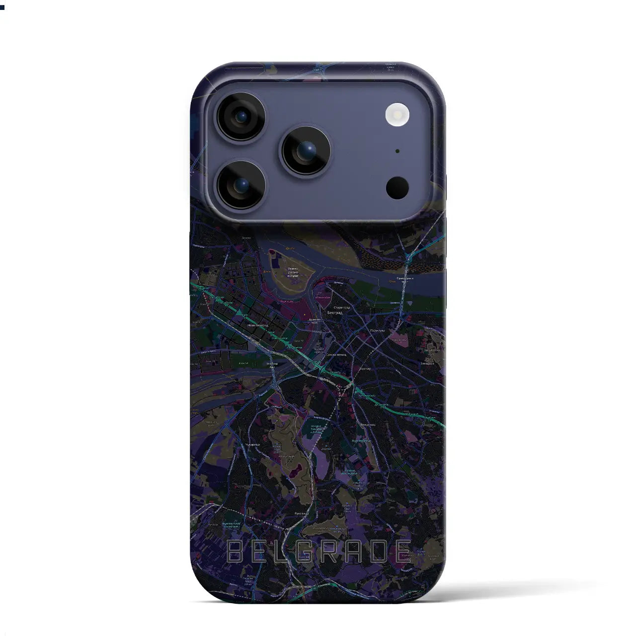 【ベオグラード(セルビア)】地図柄iPhoneケース(バックカバータイプ)