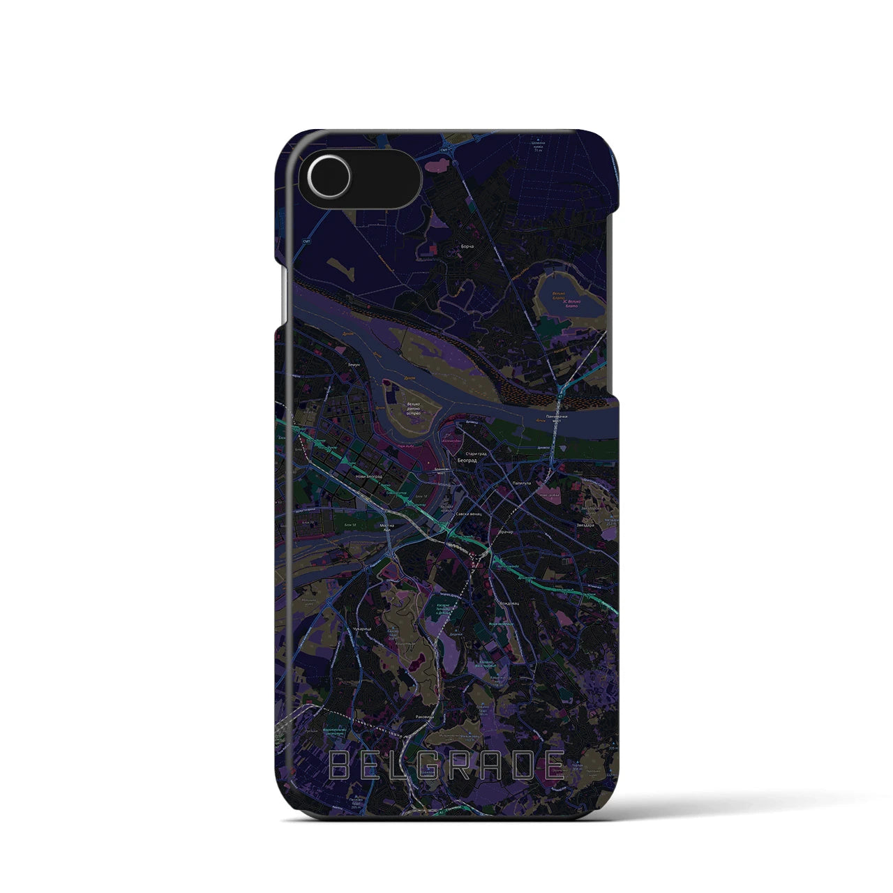 【ベオグラード(セルビア)】地図柄iPhoneケース(バックカバータイプ)