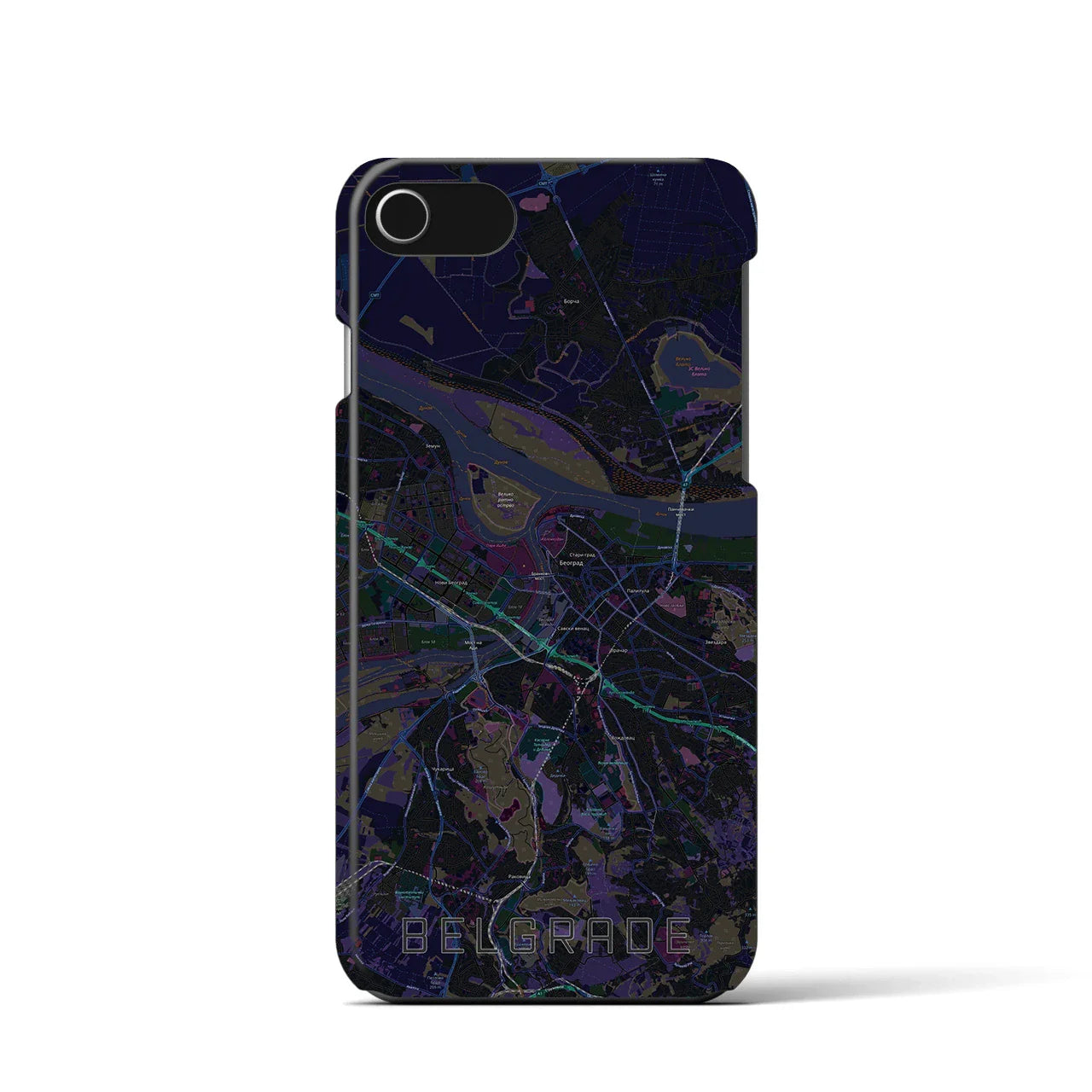 【ベオグラード(セルビア)】地図柄iPhoneケース(バックカバータイプ)
