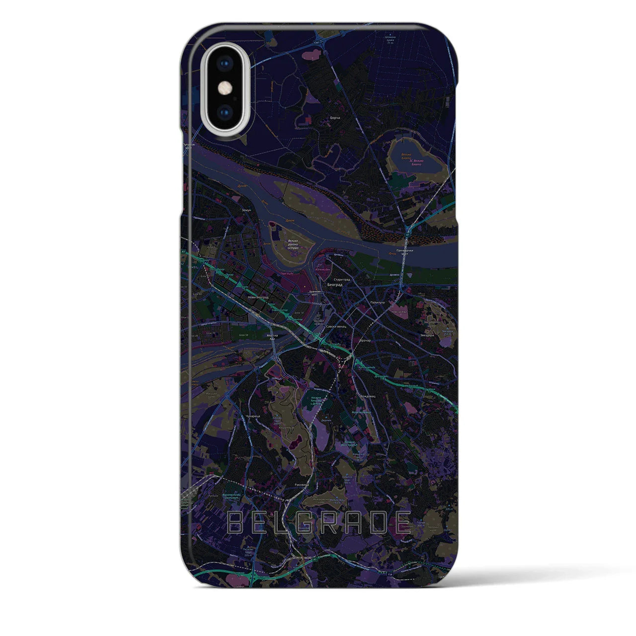 【ベオグラード(セルビア)】地図柄iPhoneケース(バックカバータイプ)