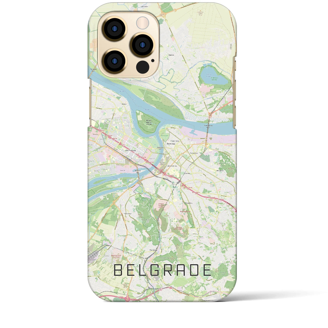 【ベオグラード(セルビア)】地図柄iPhoneケース(バックカバータイプ)