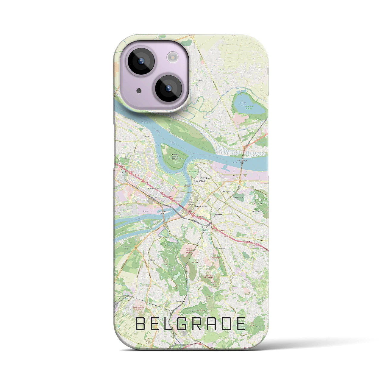 【ベオグラード(セルビア)】地図柄iPhoneケース(バックカバータイプ)