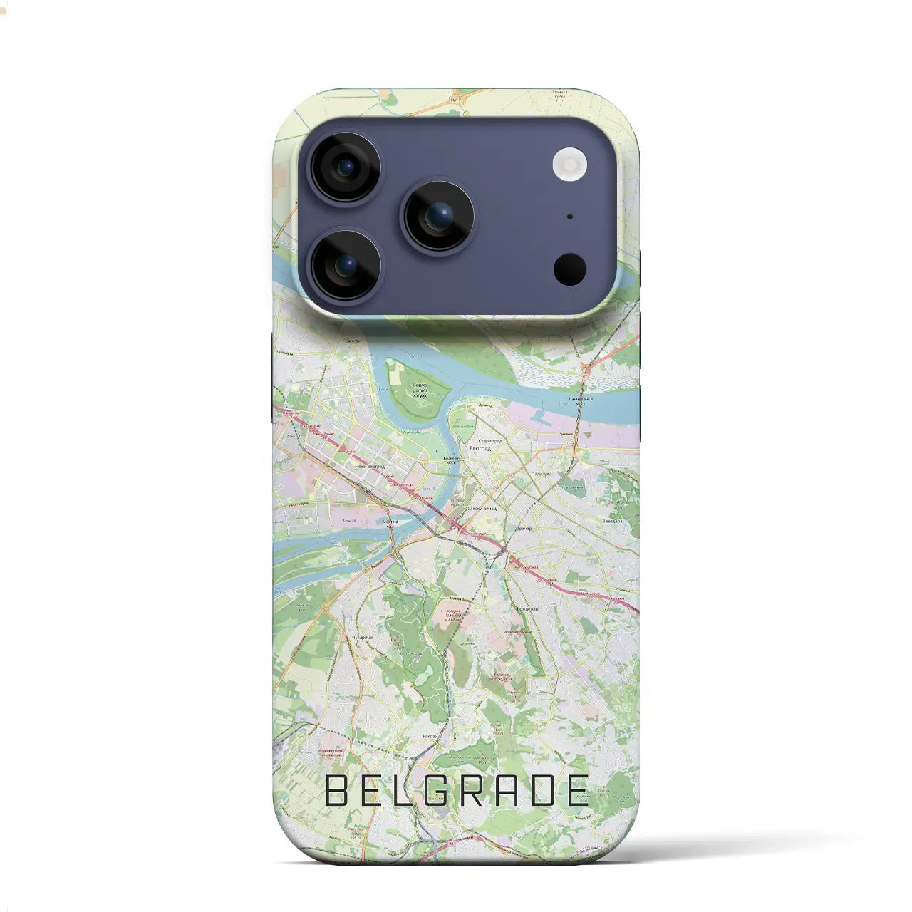 【ベオグラード(セルビア)】地図柄iPhoneケース(バックカバータイプ)