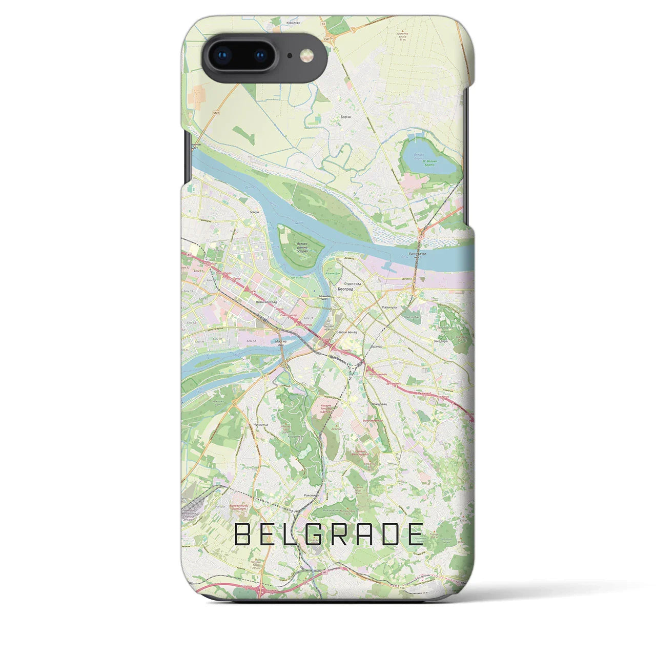 【ベオグラード(セルビア)】地図柄iPhoneケース(バックカバータイプ)
