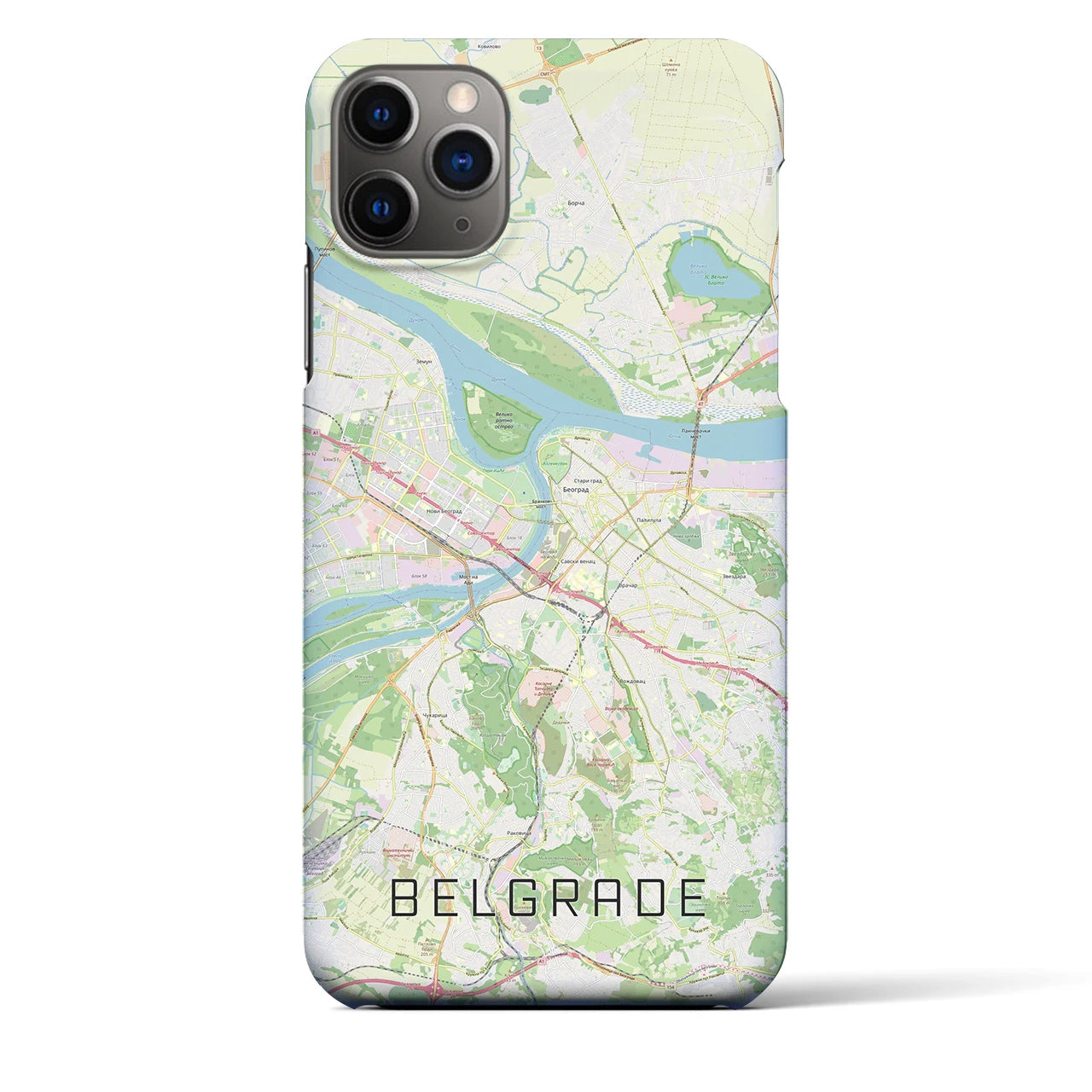 【ベオグラード(セルビア)】地図柄iPhoneケース(バックカバータイプ)