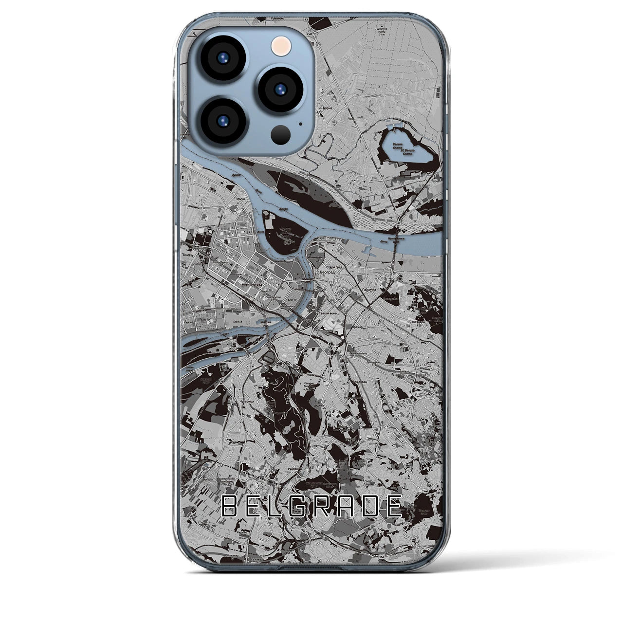 【ベオグラード(セルビア)】地図柄iPhoneケース(クリアタイプ)
