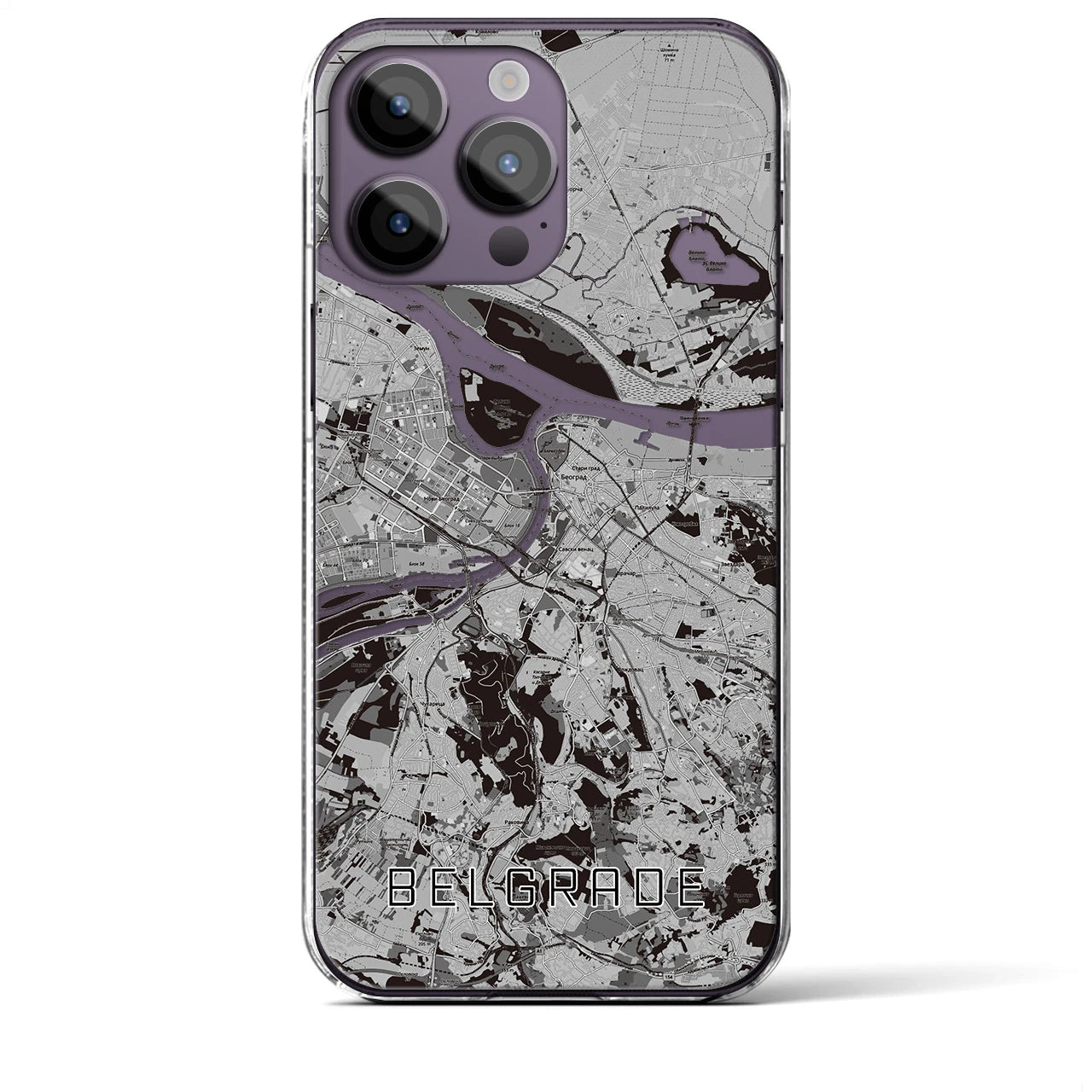 【ベオグラード(セルビア)】地図柄iPhoneケース(クリアタイプ)