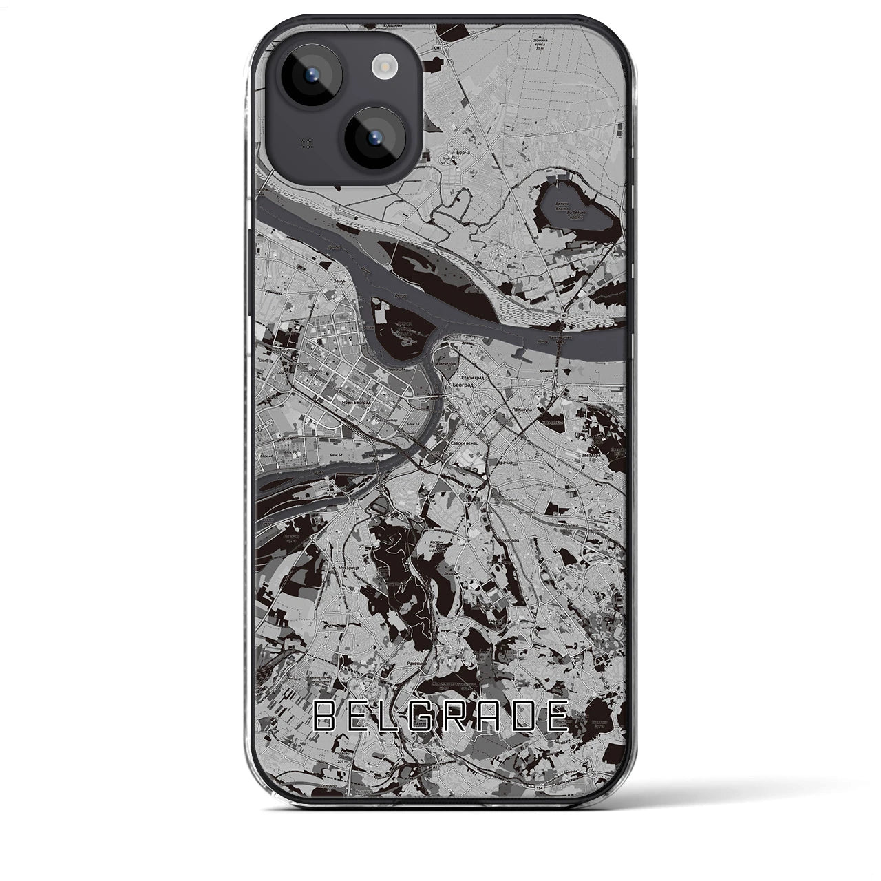 【ベオグラード(セルビア)】地図柄iPhoneケース(クリアタイプ)