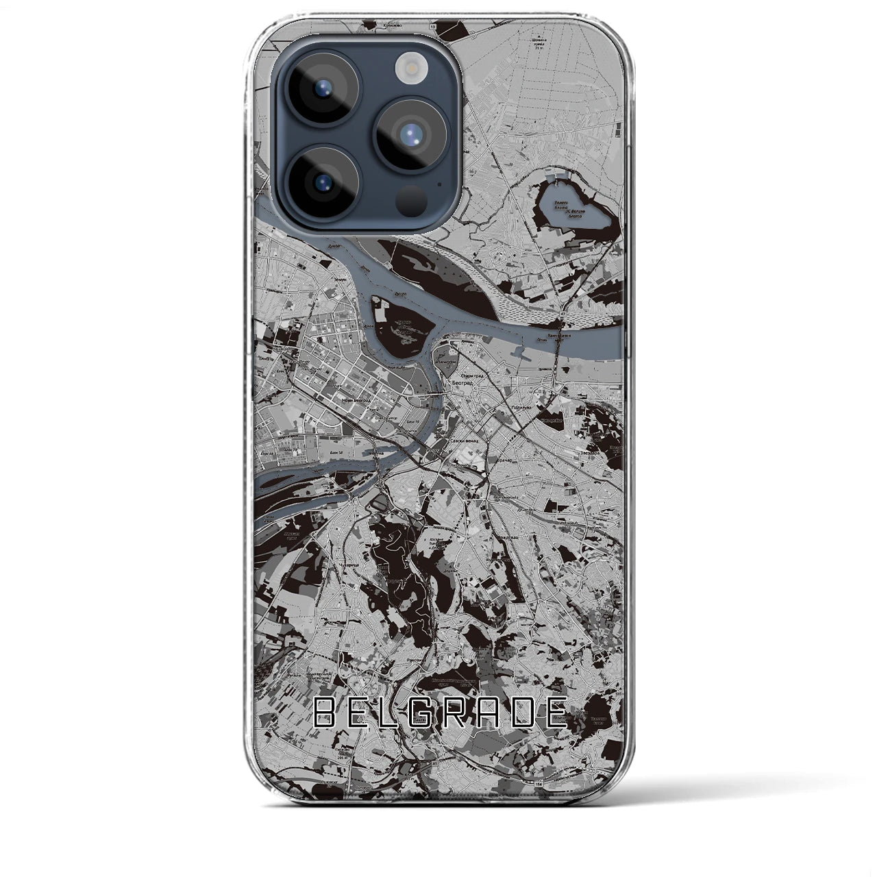 【ベオグラード(セルビア)】地図柄iPhoneケース(クリアタイプ)