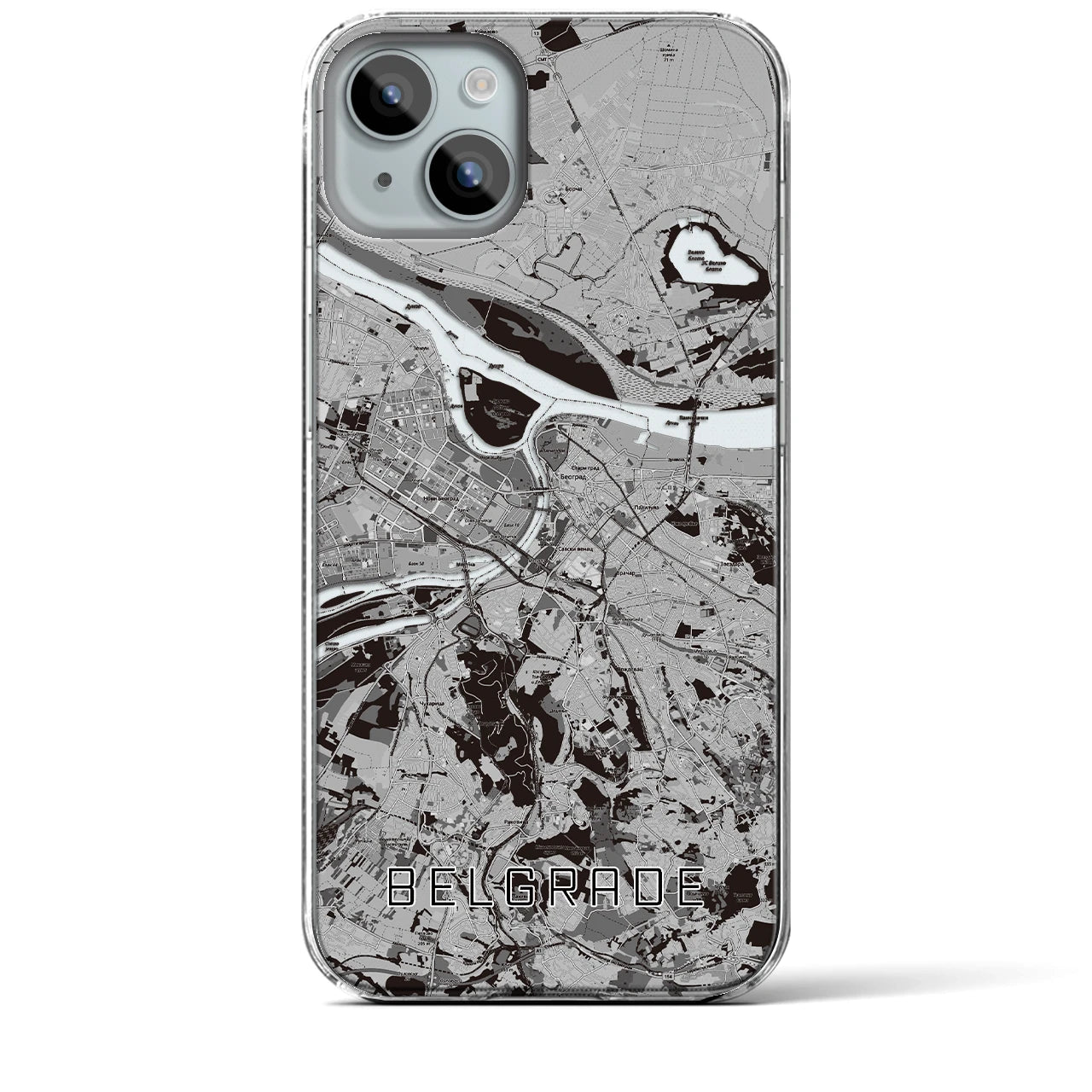 【ベオグラード(セルビア)】地図柄iPhoneケース(クリアタイプ)
