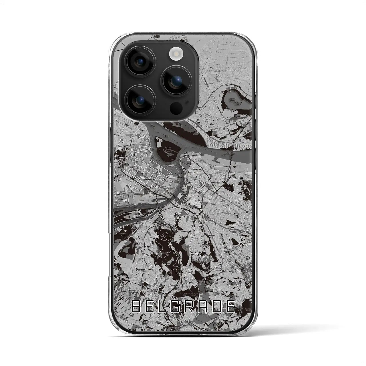 【ベオグラード(セルビア)】地図柄iPhoneケース(クリアタイプ)