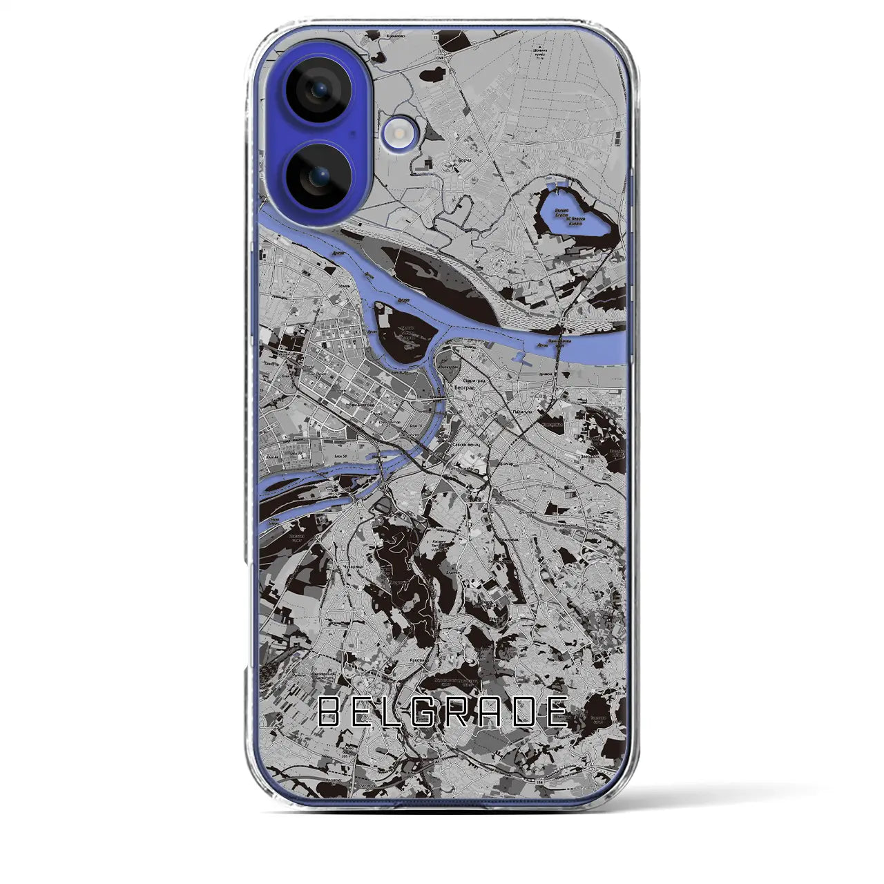 【ベオグラード(セルビア)】地図柄iPhoneケース(クリアタイプ)