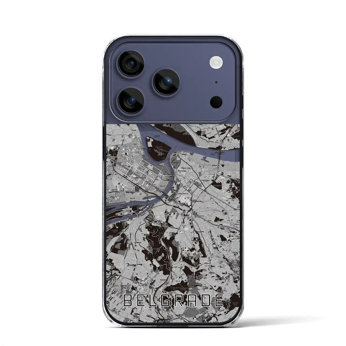 【ベオグラード(セルビア)】地図柄iPhoneケース(クリアタイプ)