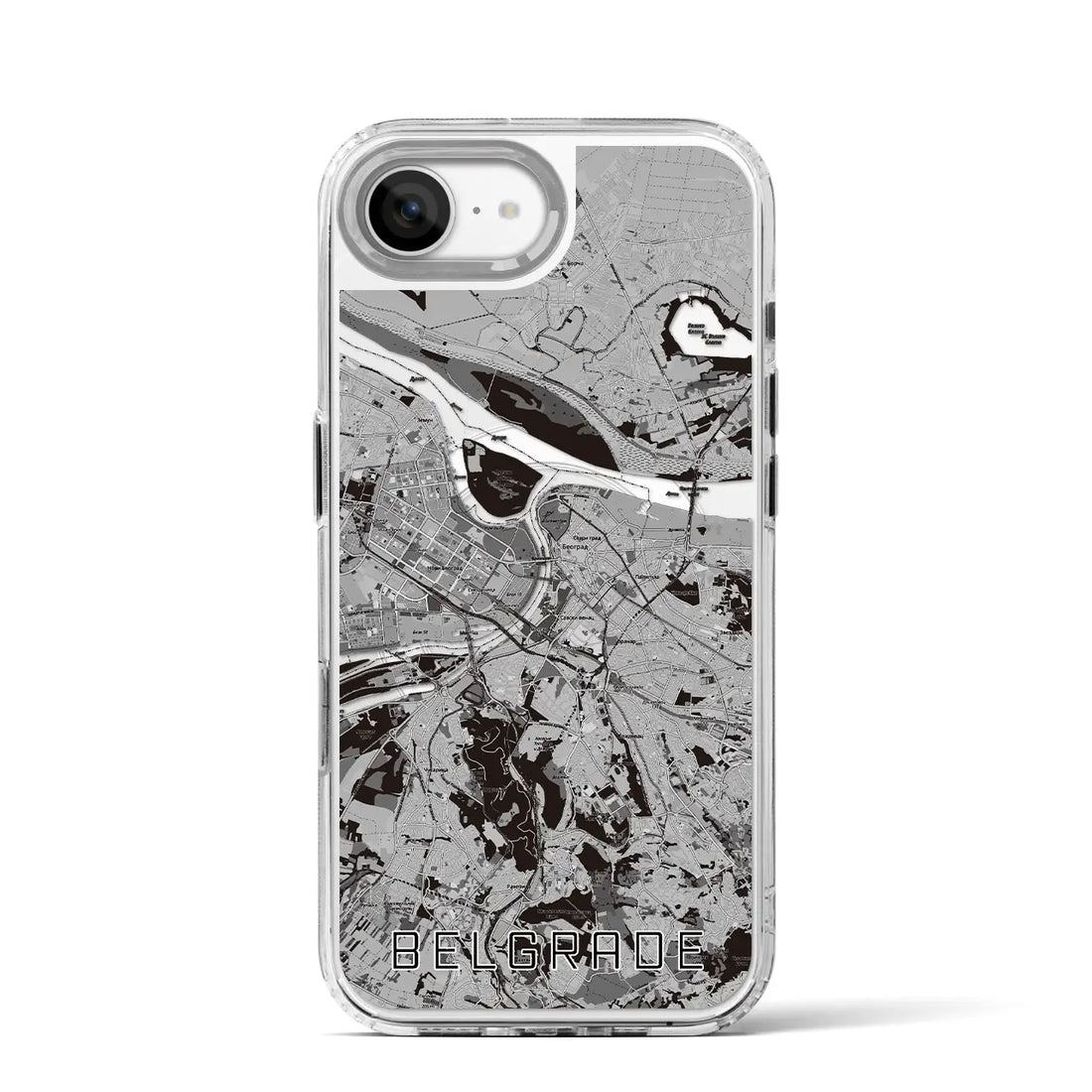 【ベオグラード(セルビア)】地図柄iPhoneケース(MagSafeタイプ)