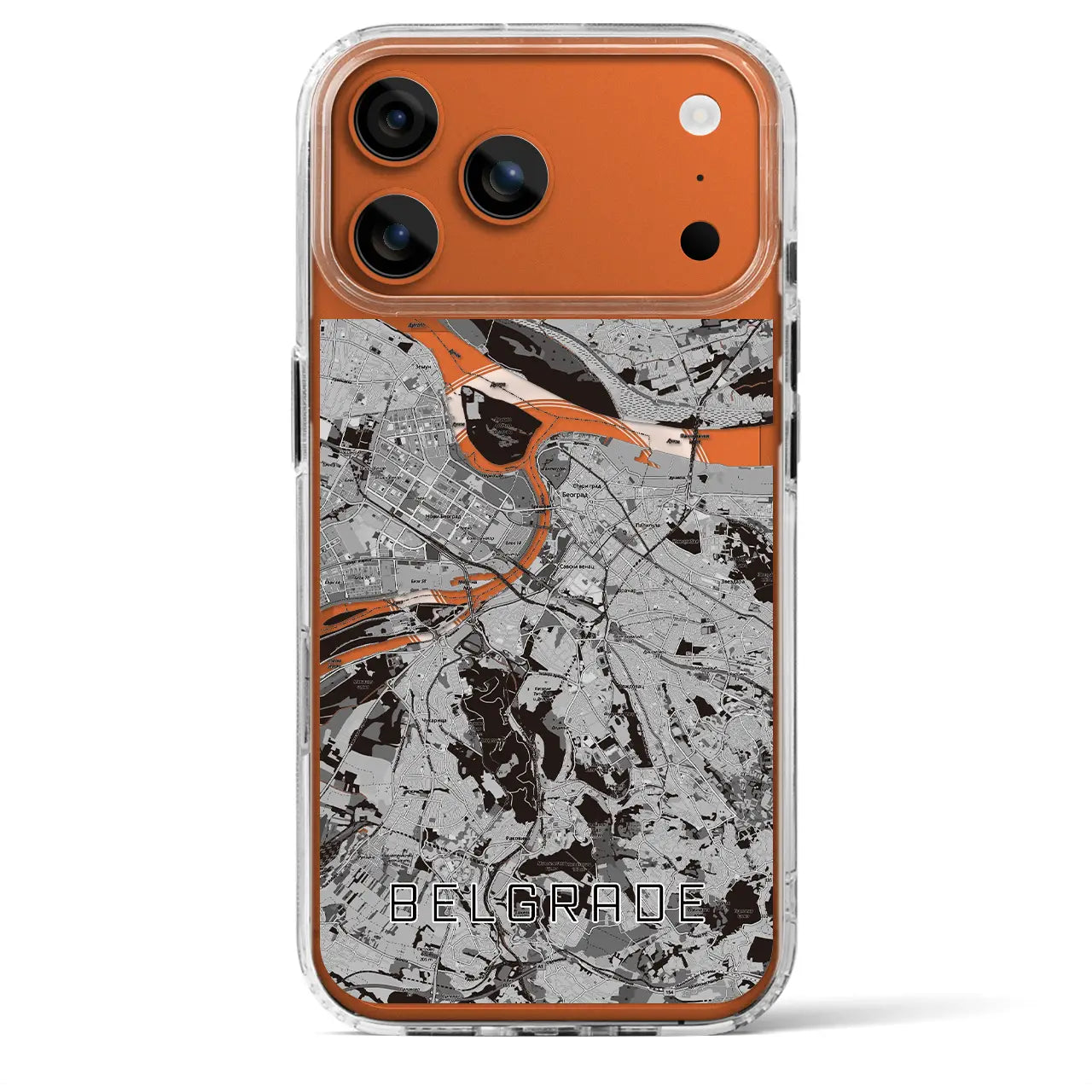 【ベオグラード(セルビア)】地図柄iPhoneケース(MagSafeタイプ)