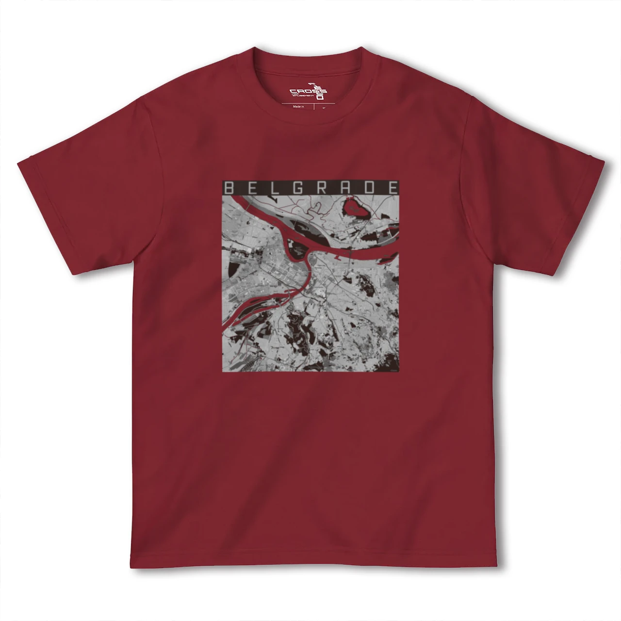 【ベオグラード(セルビア)】地図柄ヘビーウェイトTシャツ