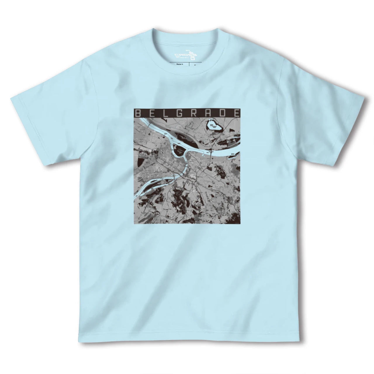【ベオグラード(セルビア)】地図柄ヘビーウェイトTシャツ