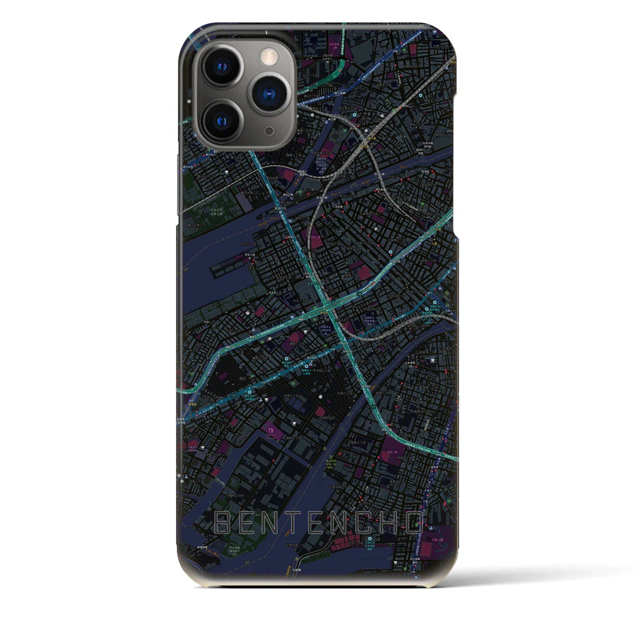 【弁天町(大阪府)】地図柄iPhoneケース(バックカバータイプ)