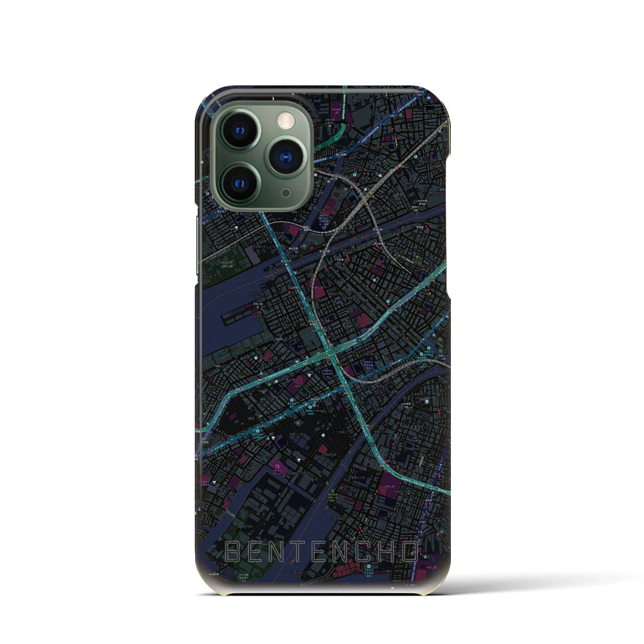 【弁天町(大阪府)】地図柄iPhoneケース(バックカバータイプ)